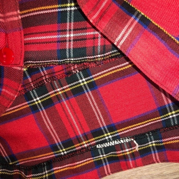 Vintage Plaid Tartan Check Button Up Skirt Scottish Kilt Lightweight 28” - S / M - Picture 3 of 5